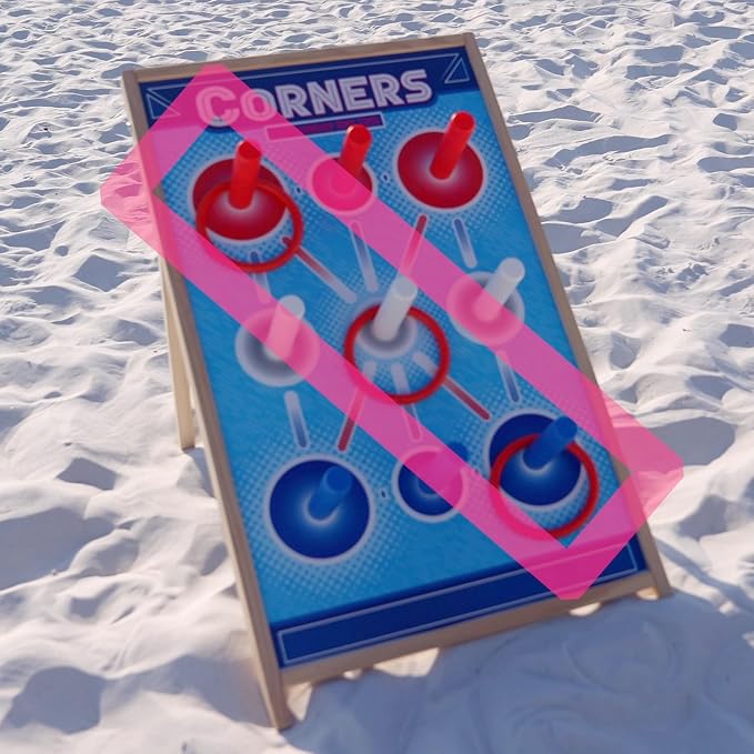 Corners Championship: Ring Toss Reinvented - Yard & Party Game, Wooden Peg Board, Competition Scoring Game, Indoor & Outdoor, Family & Friends Ages 6+