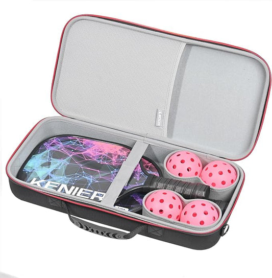 RLSOCO Pickleball Paddles Case Holds 2 Rackets and 4 Ball - Hard Protective Bag Fits for Selkirk Sport/Warping Point and All Pickleball Paddle Shapes and Sizes (Case Only)