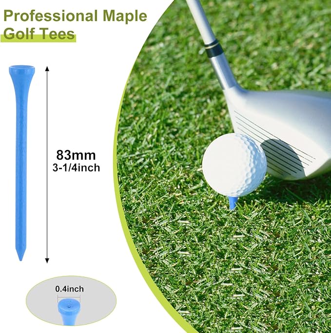 Vinsot 1000 Pcs Golf Tees Bulk 3-1/4'' Wooden Tees for Driving Range, Golf Club Accessories for Men Dad