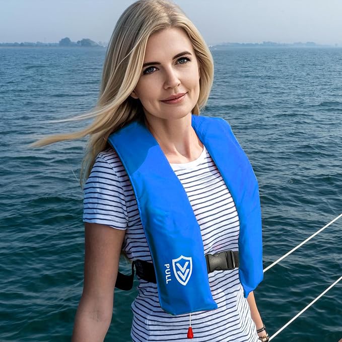 Automatic Inflatable Life Jacket | Inflatable PFD Jackets for Adults|Kayak Life Vest | for Outdoor Water Sports | Fishing Sailing | Jet Skiing | Supports up to 330 lbs