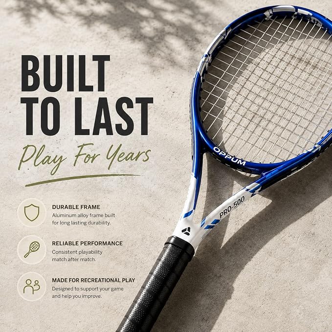2-Pack Adult Tennis Rackets, 105 Sq Inch Oversized Head Pre-Strung for Beginners and Intermediate, Arm Friendly Vibration Control Set with Bag and Balls