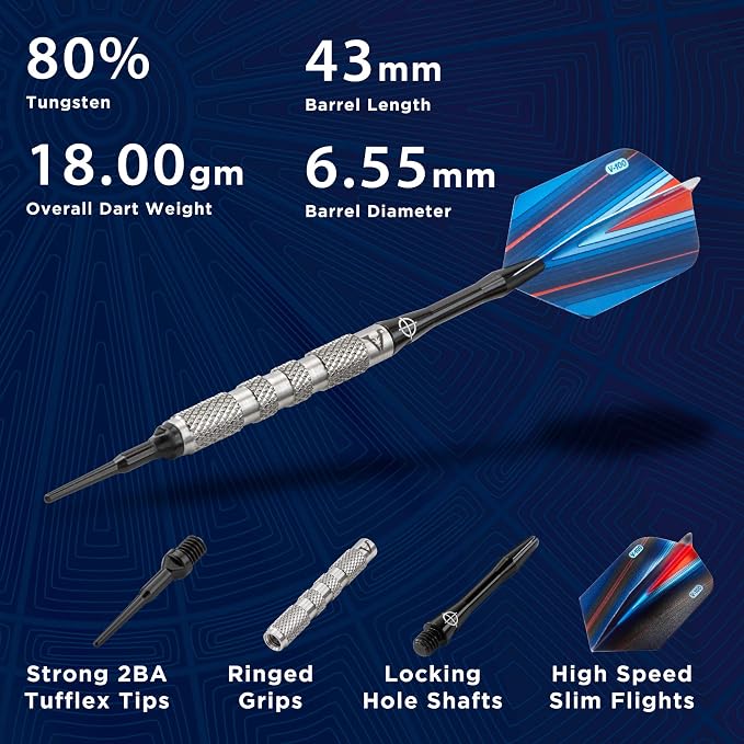 Viper Sidewinder 80% Tungsten Soft Tip Darts, 18 Grams