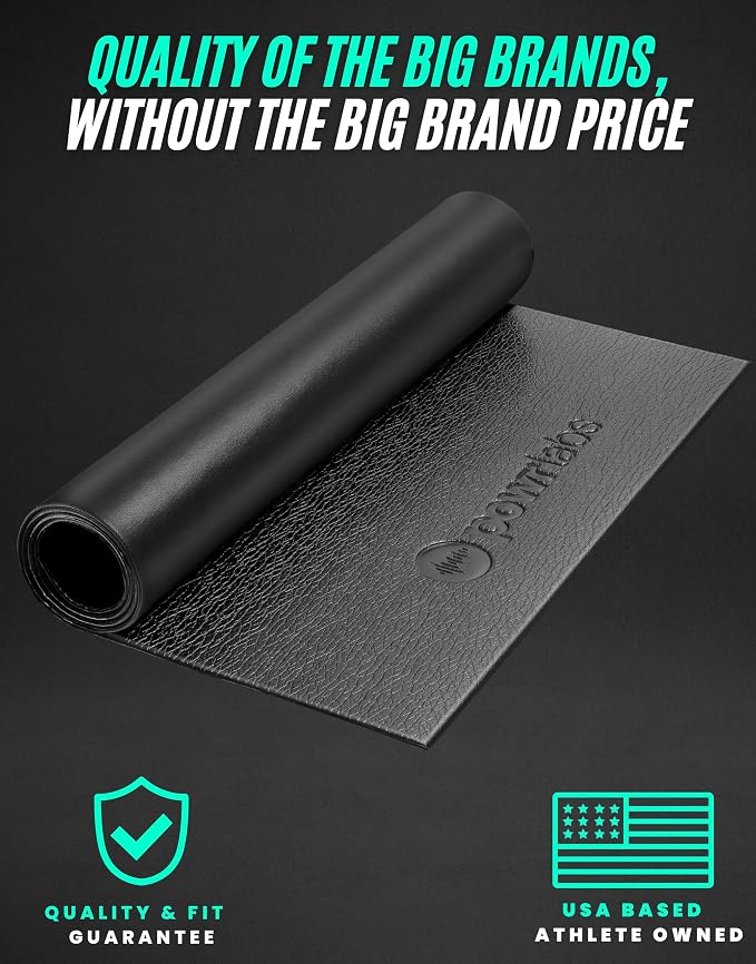 Powr Labs Bike Mat Compatible with Peloton, Treadmill, Exercise Equipment, Elliptical, Walking Pad, Indoor Bike Trainers, Home Gym Workout - Protects Hardwood Floors and Carpet