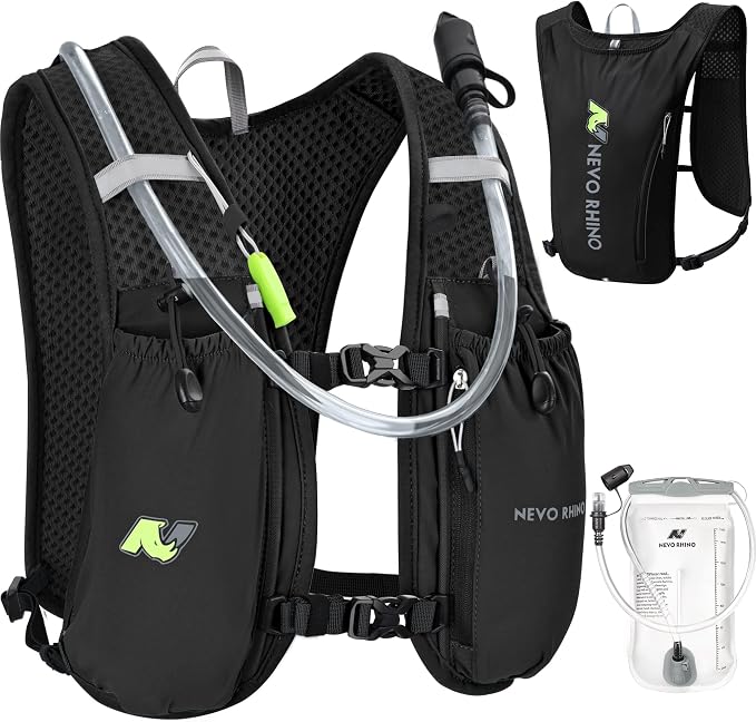 N NEVO RHINO Running Vest,Hydration Vest 5L with 1.5L Water Bladder,Lightweight Hydration Pack Water Backpack for Hiking Race