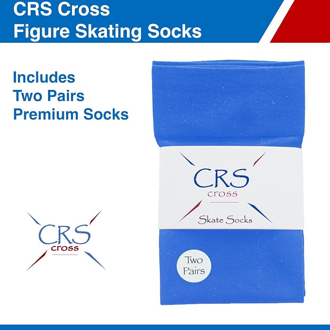 CRS Cross Ankle Gel Sleeves (2 Sleeves) Figure Skating Socks (2 Pairs) Blade Blue