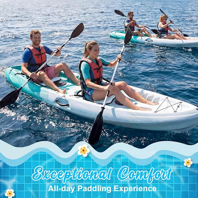 Vinsot Kayak Seat Cushion Universal Paddle Board Seat with Back Support Adjustable Non Slip Boat Chair Seats with 4 Straps and Storage Bag for Kayak Boat Sup Canoe