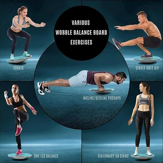 Yes4All Wobble Balance Board, Plastic Stability Trainer with Handles for Standing Desk, Core Training & Home Gym Workout