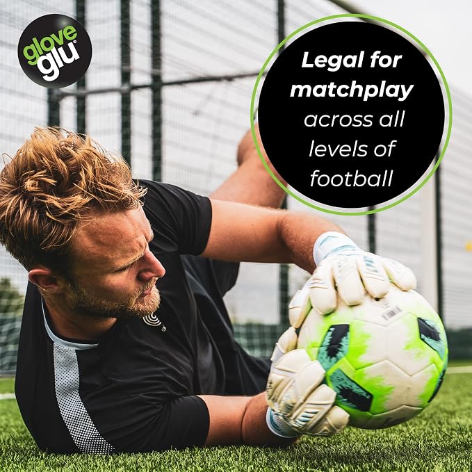 gloveglu Original Goalkeeper Glove Grip Spray | Ultimate Football Goalie Grip Booster for Match | Enhances Catching Control, Revives Latex Grip | Ideal for Football Training, Matches | 120ml (4fl.oz)