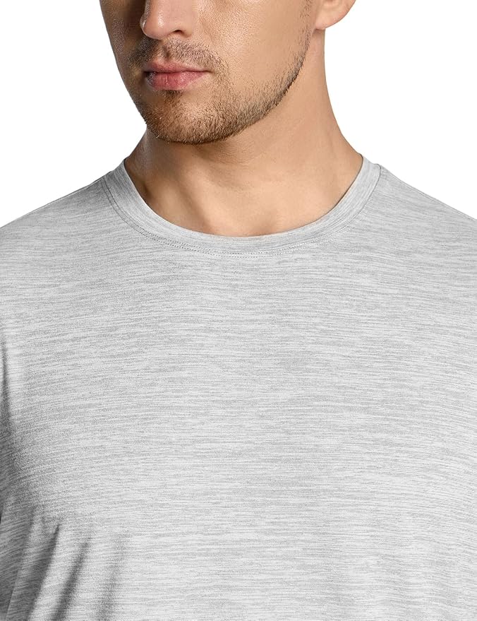 CQR Men's UPF 50+ Sun Protection Long Sleeve Quick Dry Athletic Shirts, Stretch Running Workout Hiking T-Shirts