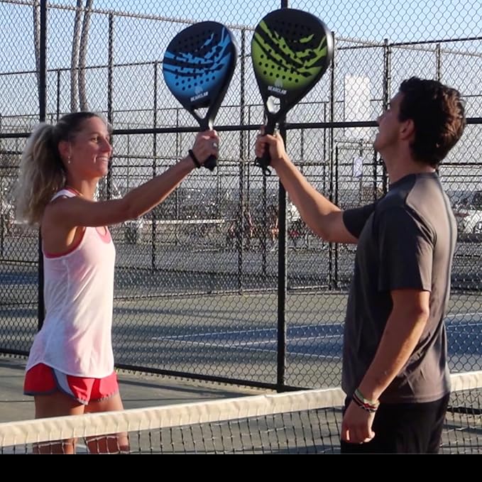 Padel Racket Carbon Fiber Surface with EVA Memory, Flex Foam Core - Lightweight Padel Racquet