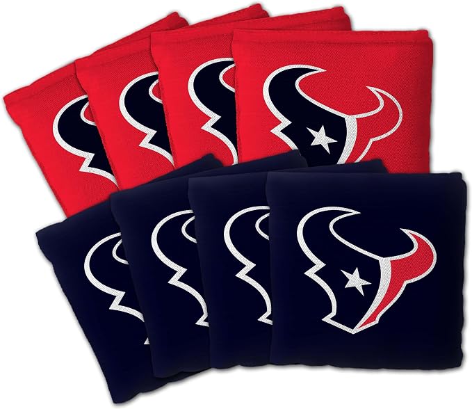 YouTheFan Officially-licensed NFL Set of 8 Cornhole Bags - All Weather Dual Sided Slide & Stop - regulation size