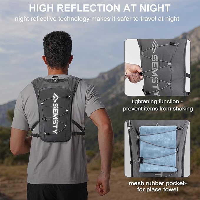Running Hydration Vest 5L,Running Vest Pack with 1.5L Water Bladder,Lightweight Water Backpack for Hiking Running Cycling