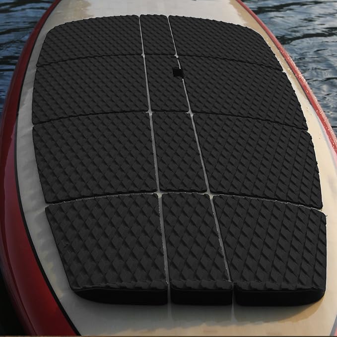 Abahub 12 Piece Surf SUP Deck Traction Pad Premium EVA with Tail Kicker for Paddleboard Longboard Surfboard Black/Blue/Gray/Navy Blue/Orange/White