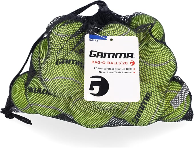 GAMMA Sports Tennis Ball Hopper Hi-Rise 75 with 20 Pack Pressureless Tennis Balls and Mesh Bag