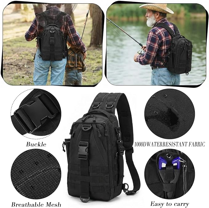 WinnerWhy 484 Pcs Fishing Tools Accessories Kit Include Fish Backpack Fish Hook Lures Hook Remover Lip Gripper for Men Women Fishing Gifts(Black)