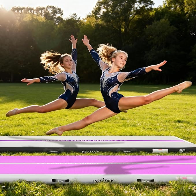 VOFiTNY All Purpose Gymnastics Mat 6.6/10/13/16/20 ft Sturdy Inflatable Tumble Track for Home/Gym