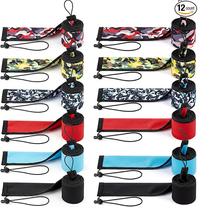 Outus Neoprene Fishing Rod Sleeves, 2.5MM Thick Tangle-Free Covers, Protective Sock for Spinning Casting Rods, Travel Storage