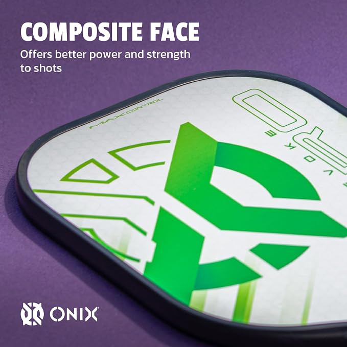 Onix Evoke Pro Composite Face Incredible Touch Maximum Control and Spin Pickleball Paddle – Polypropylene Honeycomb Core with Protective Edge Guard Widebody Shape