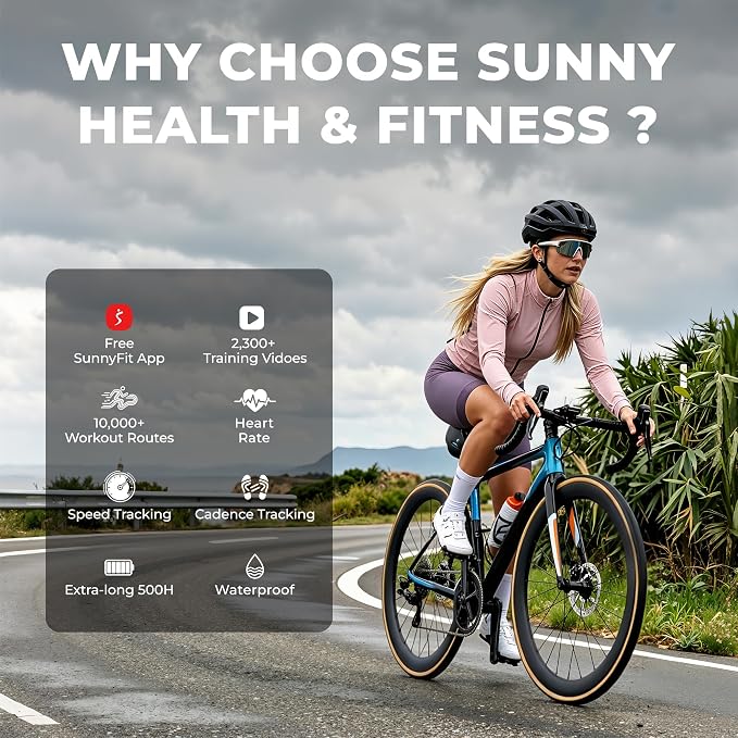 Sunny Health & Fitness 2-in-1 Advanced Cadence/RPM + Speed Sensor, Cadence Sensor Bluetooth ANT+ for Indoor/Outdoor Bikes, Magnet-Less Design for Outdoor Cycles, Exercise Bikes, and More - CB110S