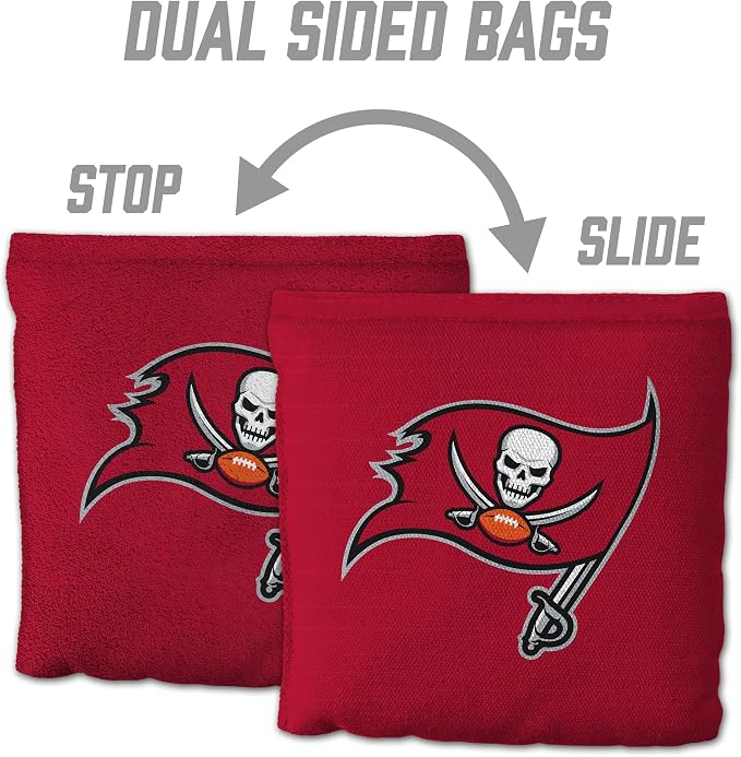 YouTheFan Officially-licensed NFL Set of 8 Cornhole Bags - All Weather Dual Sided Slide & Stop - regulation size