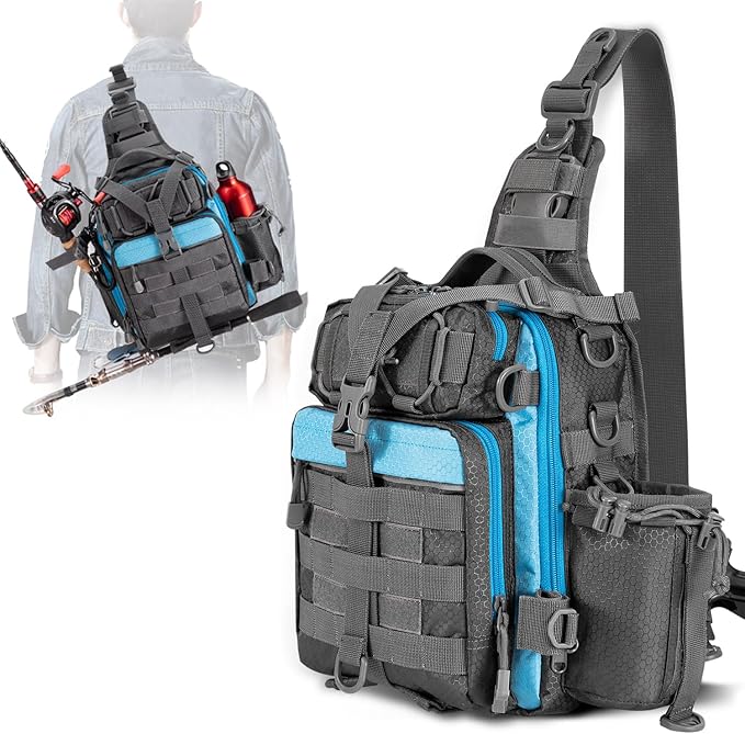 BLISSWILL Outdoor Tackle Bag - Large Water-Resistant Fishing Backpack
