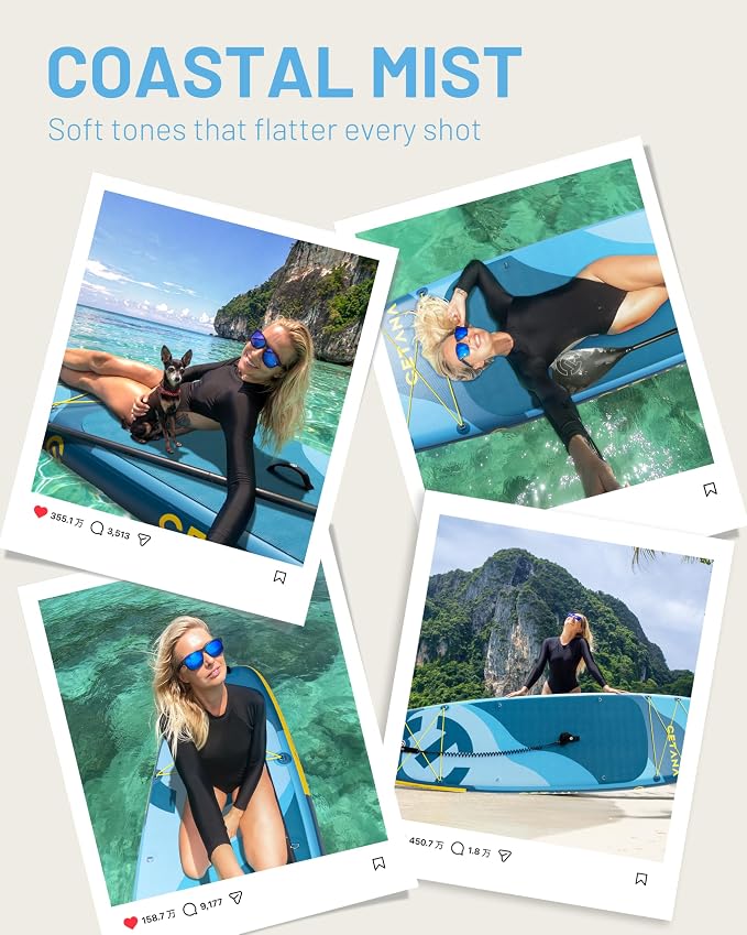 CETANA Extra Wide Inflatable Paddle Board 11'6 x 35" x 6", 450LB High Weight Capacity Wide Stable Stand Up Paddle Board for Beginners, 2–3 Person Large Paddleboard with 3 Fins, Dual Bungee, 15 D Rings
