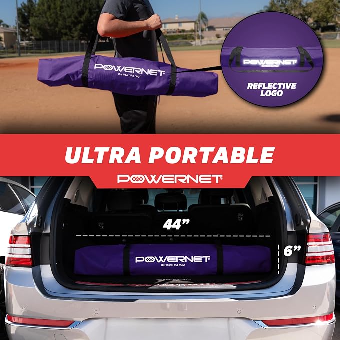 PowerNet Baseball Training Equipment Baseball Net, Portable Softball Batting Practice Pitching Screen, 7-FT I-Screen or A-Frame Pitching Net