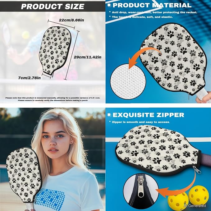 Pickleball Paddles Set 3PCS Pickleball Paddle Case Pickleball Racket Pickleball Bag Ideal for Beginners Gifts
