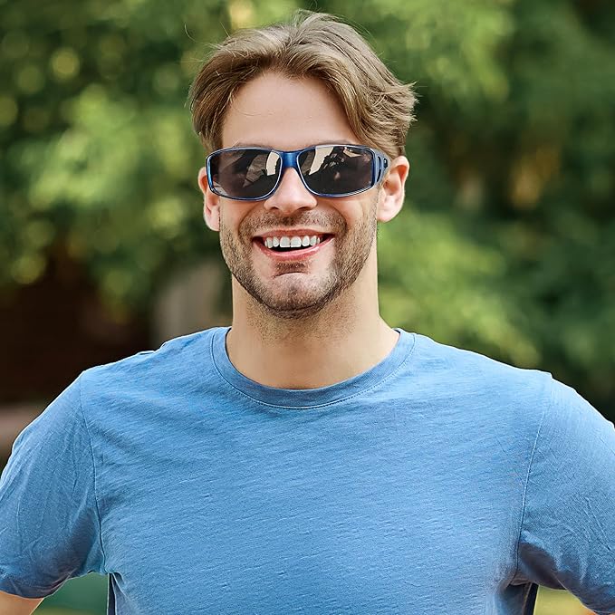 URUMQI Polarized Sunglasses Fit Over Glasses for Men Women, Wraparound Sun Glasses UV400 Protection for Driving Fishing