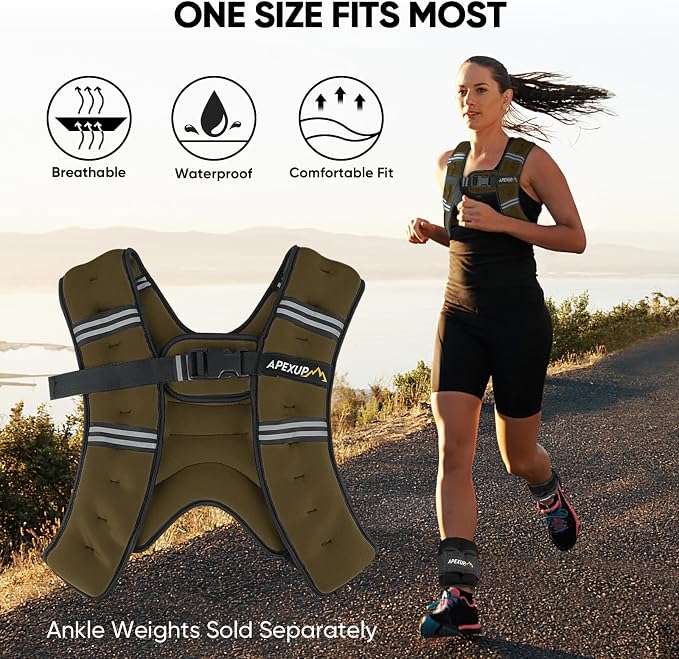 APEXUP Weighted Vest Men Women, Weight Vest for Women Workout Equipment for Strength Training Running