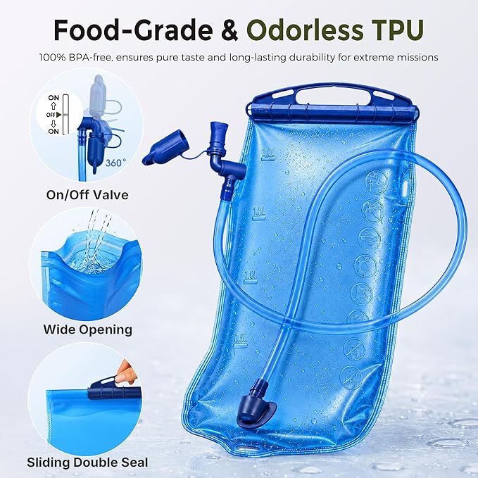 Running Vest for Men & Women – Water Backpack with Upgraded 2L Leak-Proof Bladder, No-Bounce Fit & 3-Pocket Organized Storage, Reflective Hydration Backpack for Running, Hiking & Cycling