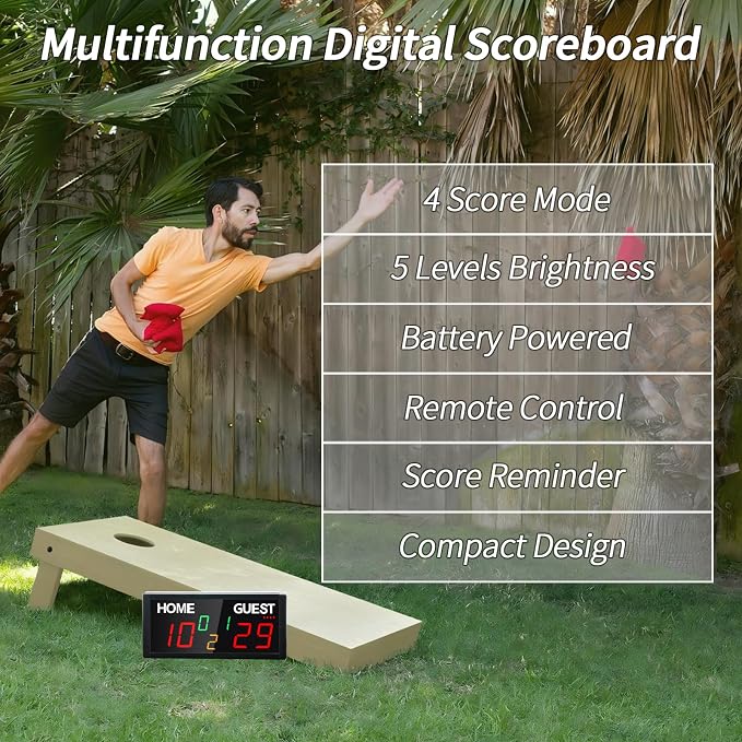 Battery Powered Scoreboard with Tripod,Digita Scoreboard with Remote