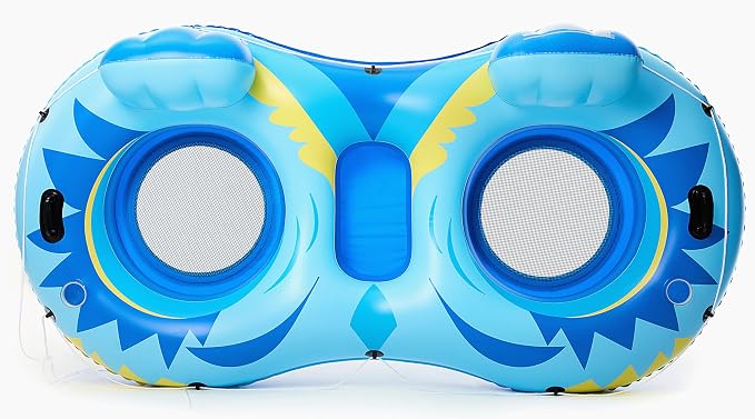 Jasonwell Inflatable River Tube Float - 2 Person Heavy Duty River Float Pool Floats with Removable Cooler Lake Water Tubes for Floating River Raft Lounge Floatie with 2 Cup Holders for Adults (SB)