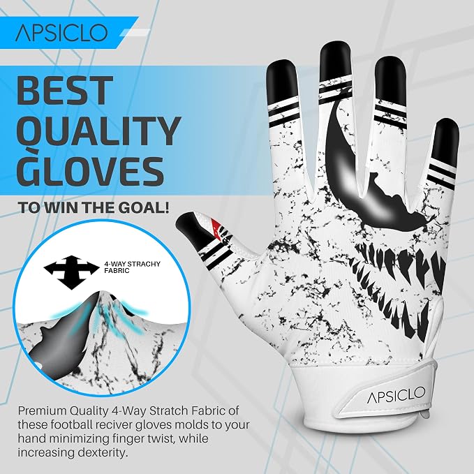 Sticky Football Receiver Gloves Silicone Grip Youth & Adult Sizes