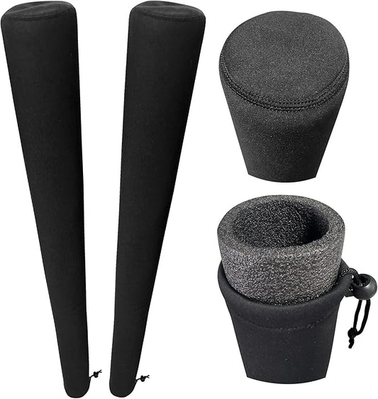 Pair of Boat Trailer Guide Pole Pad and Cover Heavy Duty Canvas Boat Trailer Capped Guide Pole Pad Cover- Black