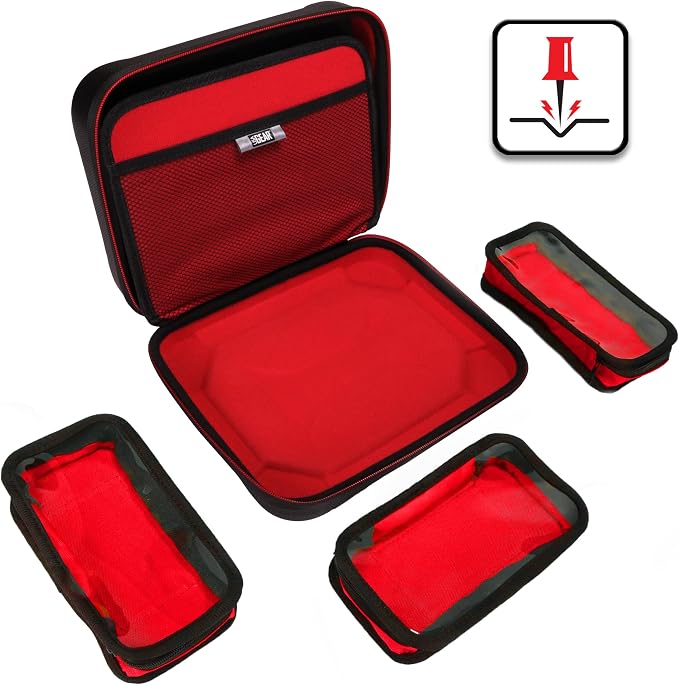 USA Gear XL Semi Hard Shell Dart Case - Protective Case for 15 Piece Dart Set, Tips, Flights and Shafts, and more Accessories - Locking Foam Design for Soft and Steel Tips - Storage Only