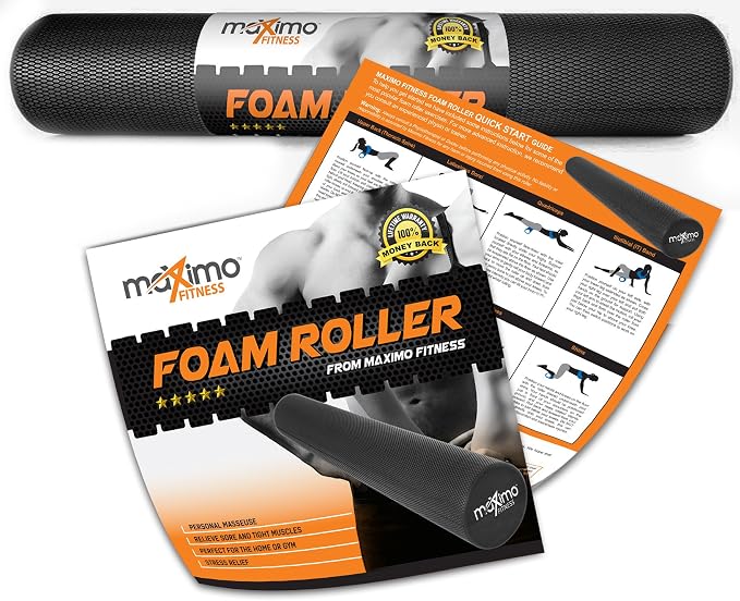 Maximo Fitness Foam Roller - High Density Exercise Roller for Trigger Point Self Massage, Muscle and Back Roller for Fitness, Physical Therapy, Yoga and Pilates, Gym Equipment