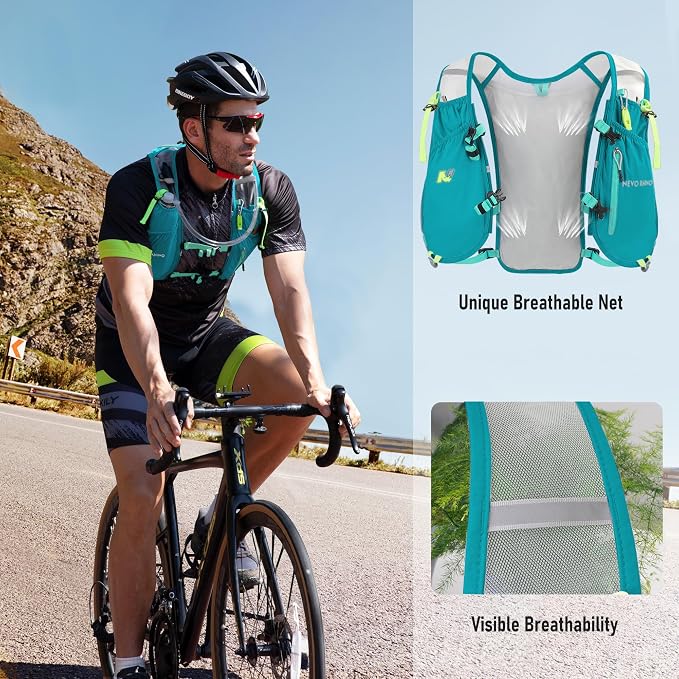 Waterproof Running Vest, 5.5L Breathable Running Hydration Vest with 1.5L Water Bladder, Water Vest for Hiking, Trail Marathon Race, Ideal for Women and Men