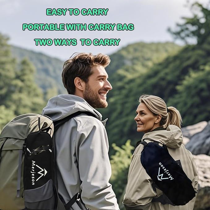 Portable Camping Chair Backpacking Chair, Ultralight Folding Chair-Compact, Lightweight Foldable Chairs for Hiking Mountaineering, Beach, Picnic (Black)