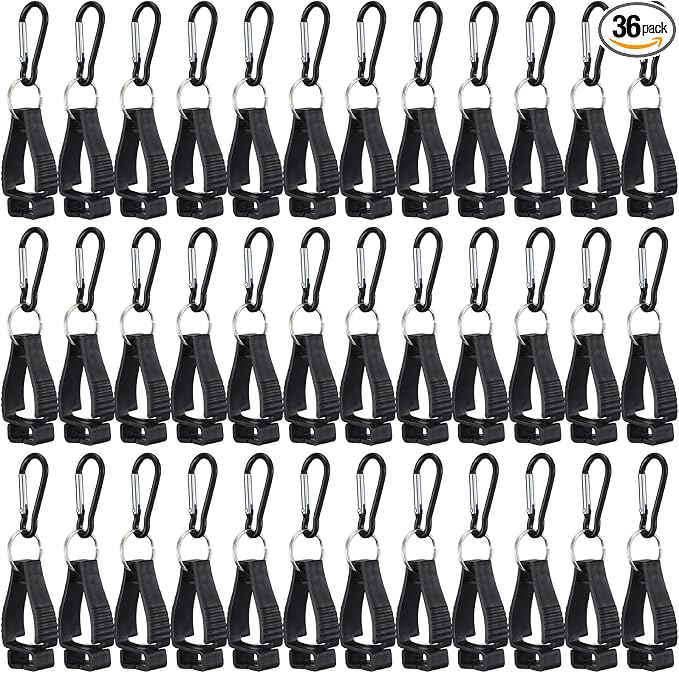 Leinuosen 36 Pcs Black Glove Holder Clips Bulk for Work Large Glove Holder Clips Safety Gloves Keepers for Worker Construction Tool Belts Hard Hats