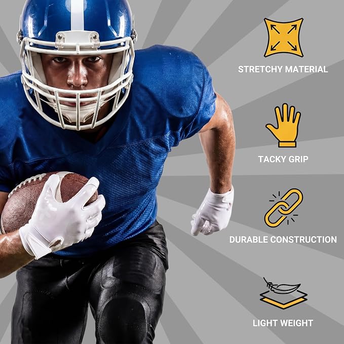 Football Gloves for Youth and Adult Men,Sticky Adhesive Palms Receiver Gloves,Grip Boost Flag Football Accessories Gifts for Family and Friends