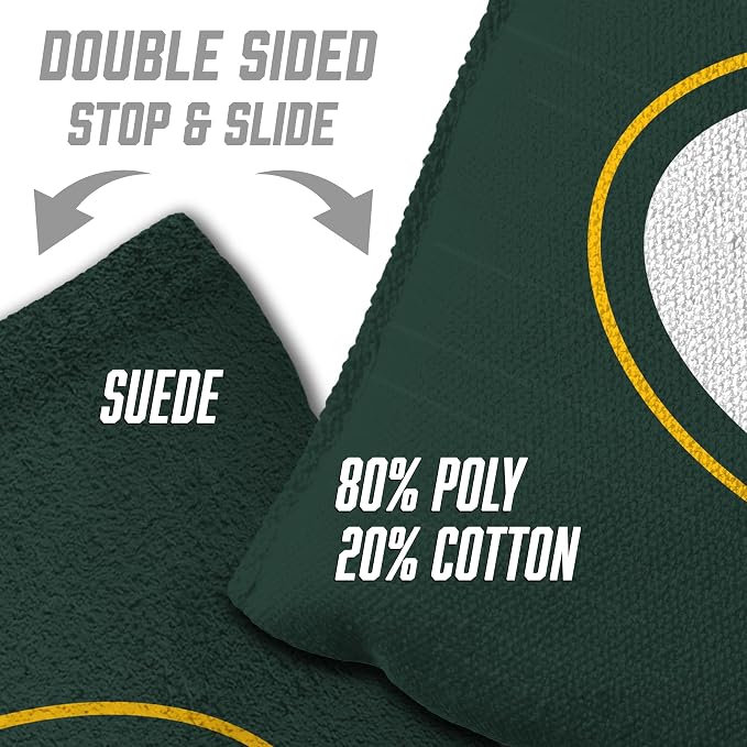 YouTheFan Officially-licensed NFL Set of 8 Cornhole Bags - All Weather Dual Sided Slide & Stop - regulation size
