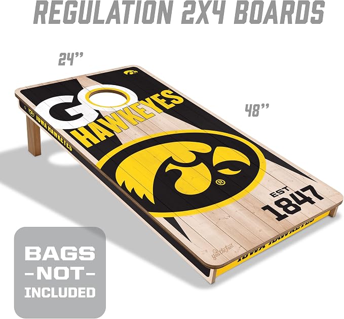 YouTheFan NCAA 2’ x 4’ Professional Wood Cornhole Game