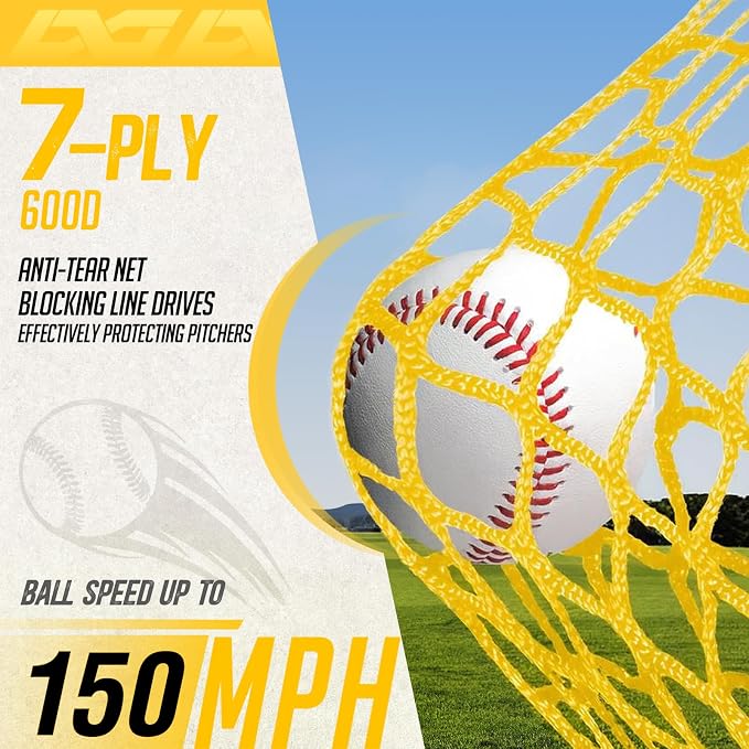 PodiuMax 7x4FT Baseball Pitching Screen with Strike Zone, Batting Net with Upgrade U-Shaped Base, Pitching Net for Pitchers Protection, Baseball I Screen for Fields Batting Cages