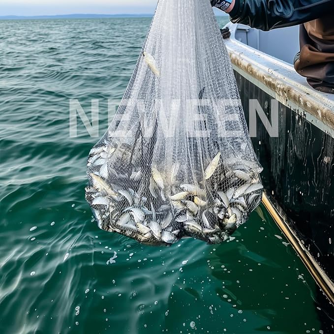 Neween Cast Net for Fishing with Shrimp Cage, American Freshwater Saltwater 3/4/5/6/7/8/9/10Ft Radius Casting Net Bait Trap Fish, Heavy Duty Zinc Sinker, 3/8 Inch Mesh Size