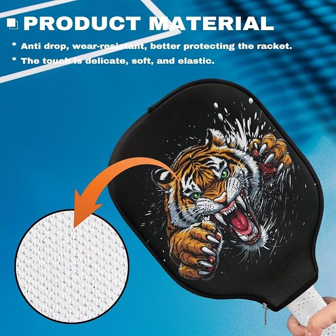 Pickleball Paddle Covers Only for Men and Women Zipper Closure Protection and Decoration