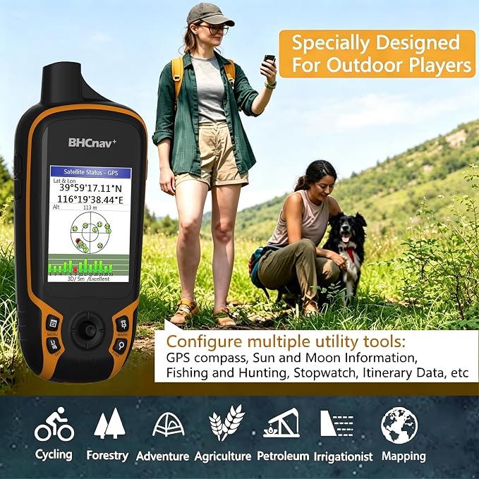 NAVA F30 Handheld GPS Navigation Device, Colorful Map Display, Land Accuracy Surveying Equipment for Outdoor Hiking Hunting Traveling Adventures