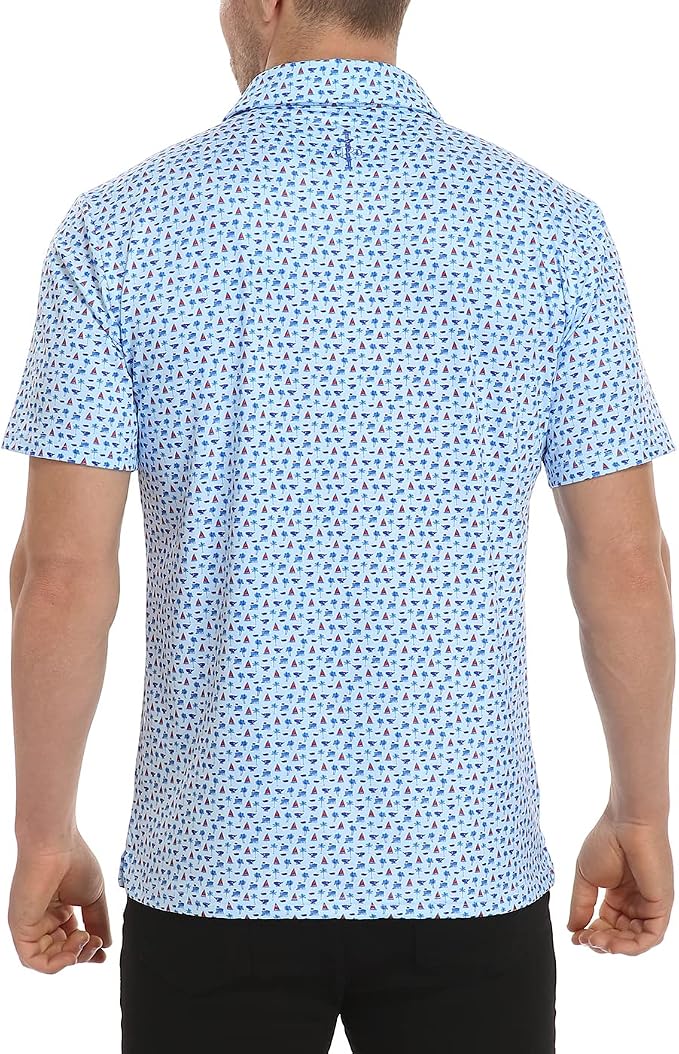 LRD Golf Shirts for Men UPF 50 Moisture Wicking Short Sleeve Polo Shirt