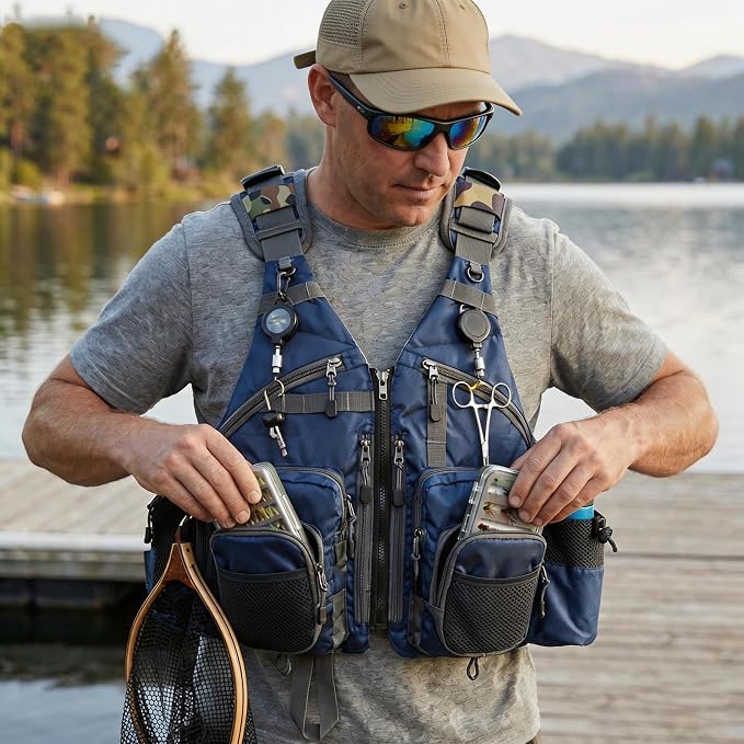 Kylebooker Fly Fishing Vest Pack Adjustable for Men and Women