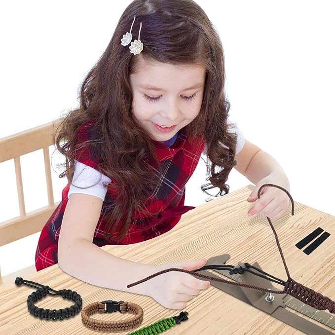 Catcan 2 in 1 Paracord Bracelet Jig, Paracord Jigs and Tools, Adjustable Length DIY Craft Bracelet Making Kit 4" to 13" with Free Cord and Buckles